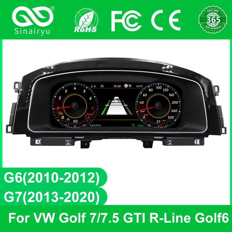 12,5-Дюймовая Цифровая Приборная Панель Виртуальная Приборная Панель Кабины ЖК-Монитор Спидометра Для VW Golf 7/7.5 GTI R-Line Golf6