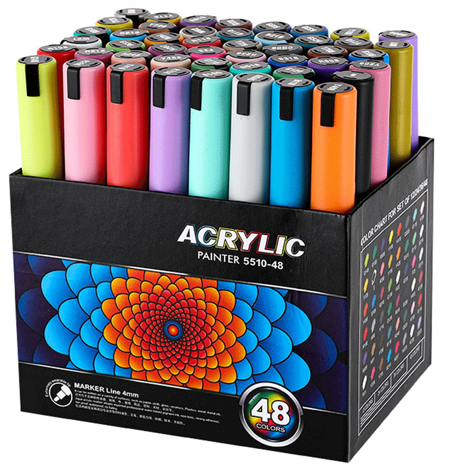 Акриловые маркеры для рисования, ручки с наконечником 2,0 мм, маркеры для граффити, 60 цветов, перманентные маркеры для рисования, поделки, художественные принадлежности