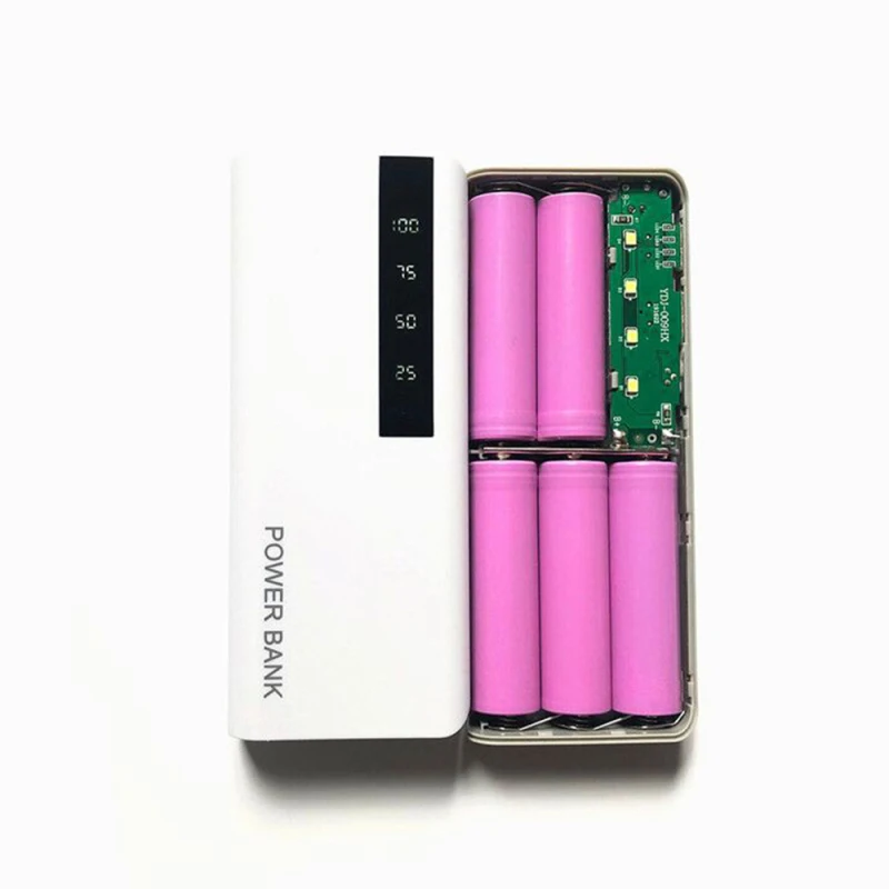 Блок питания, батарейный блок, зарядное устройство для мобильного телефона с двумя USB-разъемами, самодельный чехол, держатель для зарядки с цифровым дисплеем