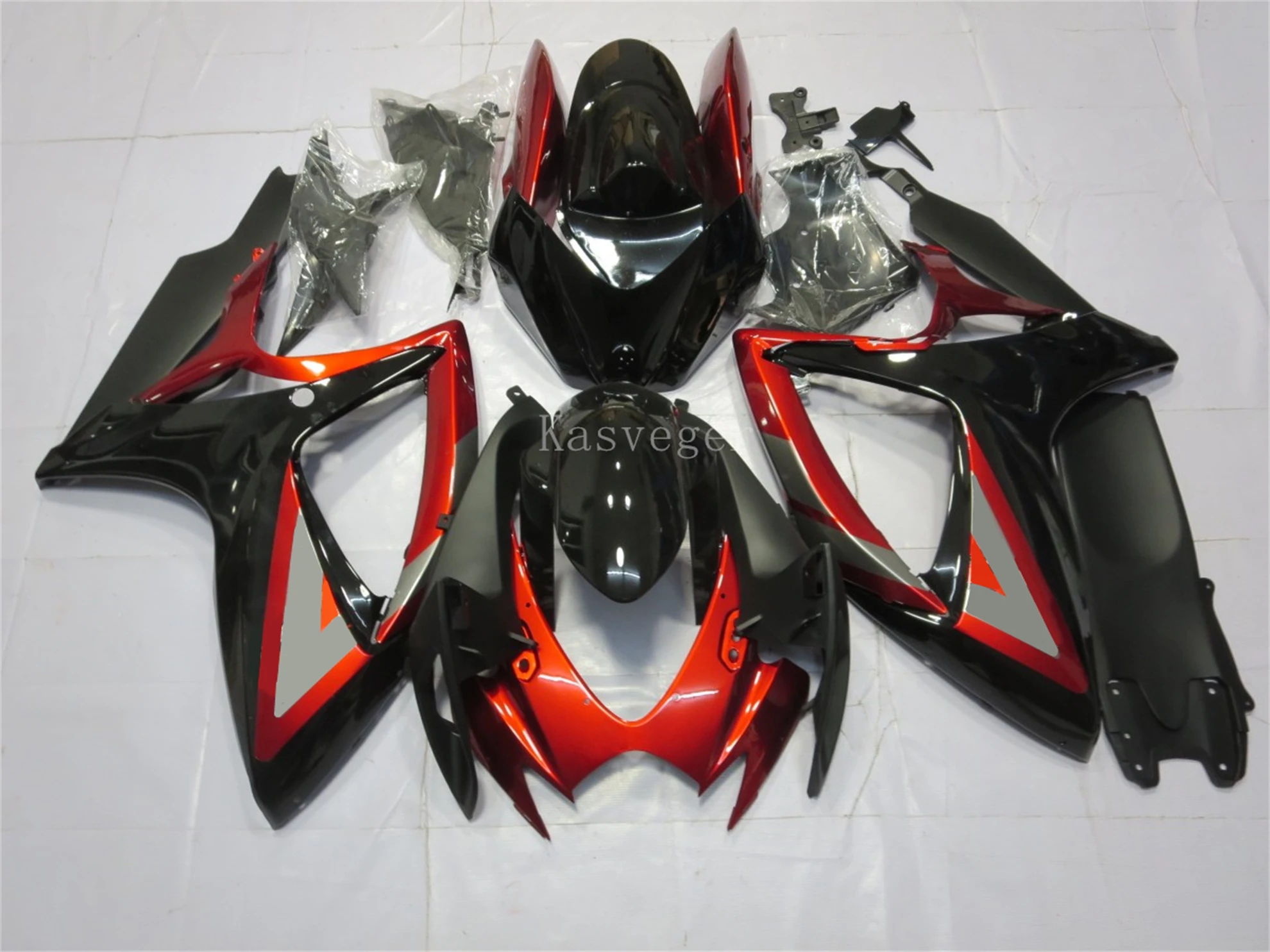 Высококачественный Новый комплект мотоциклетных обтекателей ABS, пригодный для GSXR600, GSXR750 2006 2007, комплект кузова GSXR K6, изготовленный на заказ серый Красный