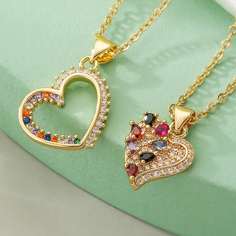 Женское роскошное ожерелье с подвеской в виде сердца, Винтажный эстетичный дизайн, Хрустальное колье, цепочка на ключицу, модные украшения