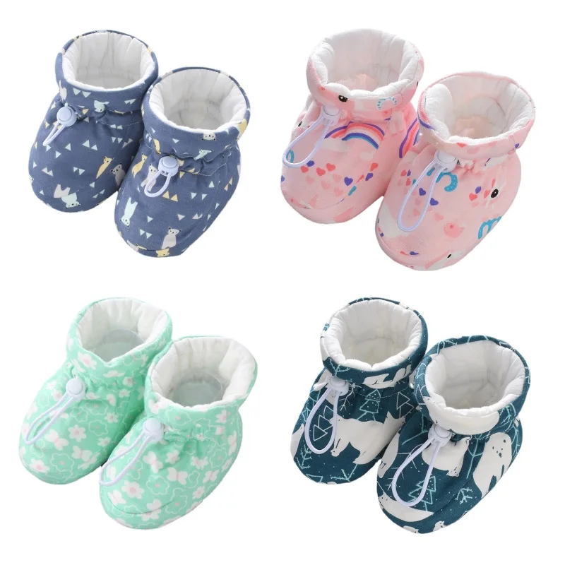 Мягкие Пинетки для новорожденных девочек и мальчиков, Мультяшные Первые Ходунки для новорожденных, ботинки для малышей, теплая обувь для новорожденных, Модная Удобная обувь