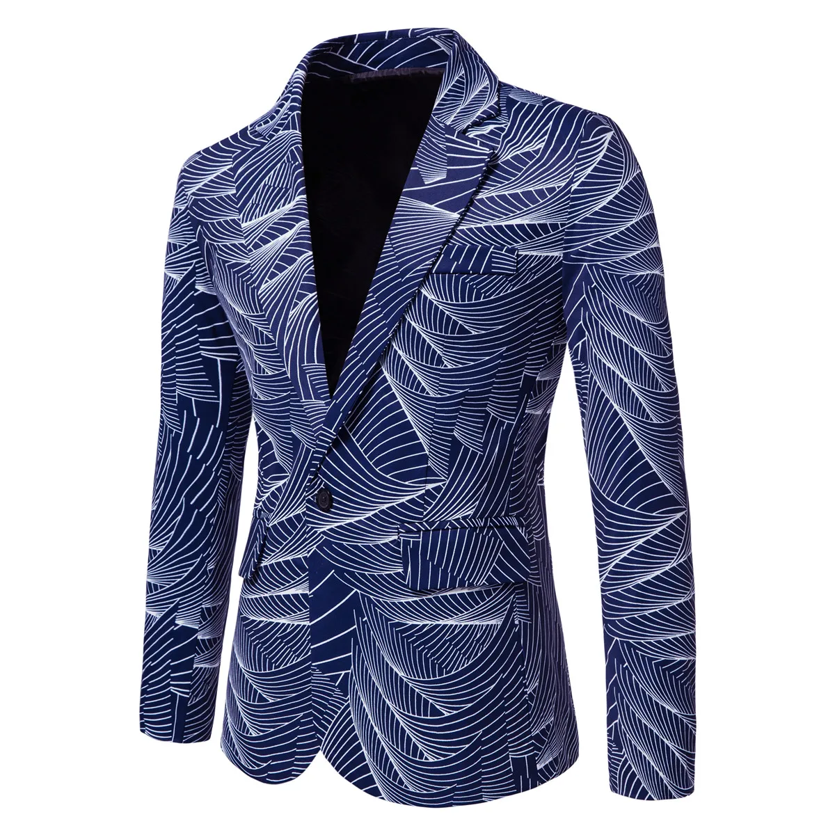 Новый мужской модный блейзер с принтом, деловой повседневный блейзер, классические пиджаки для вечеринок