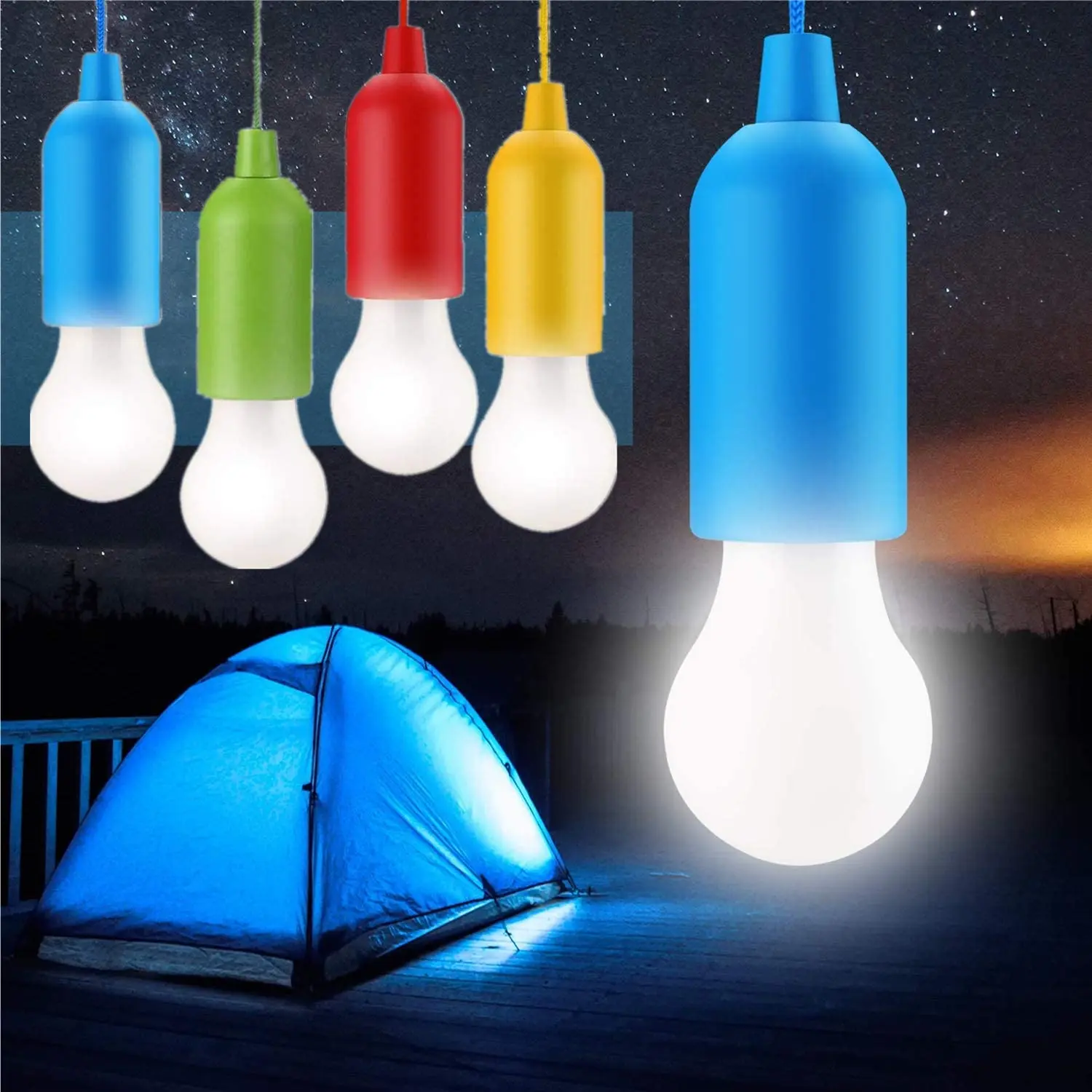 Портативный светодиодный ночник, Мини-фонарь для кемпинга с крючком, наружная Водонепроницаемая Подвесная лампа для палатки, Аварийный фонарь с питанием от батареи AAA